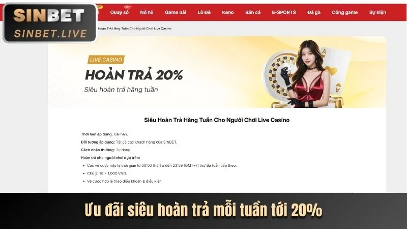 Chương trình hoàn trả không giới hạn Bong68